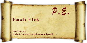Posch Elek névjegykártya